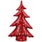 Northlight; Northlight 10" Red Shiny Christmas Tree with Snowy Accents Tabletop Decoration ; Category:Christmas Tabletop Decor; Image:2